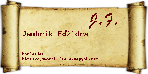 Jambrik Fédra névjegykártya
